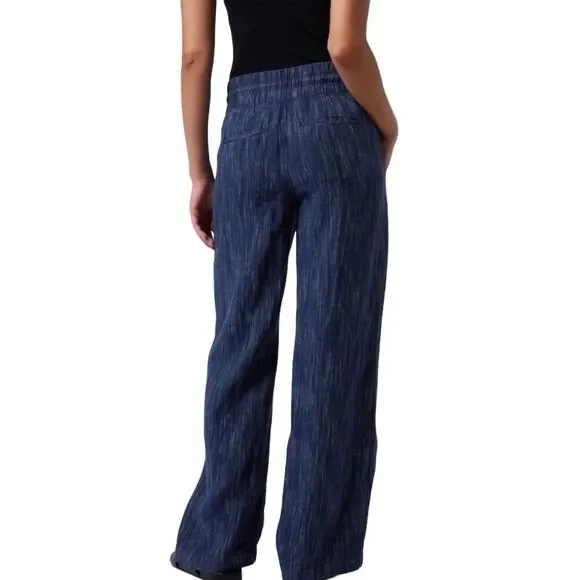 Athleta Blue Wide Leg TALL Pants - Picture 2 of 13